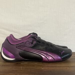 PUMA Women’s Sneakers Size 8.5 – Purple Black Multicolor Leather Low Top Casual